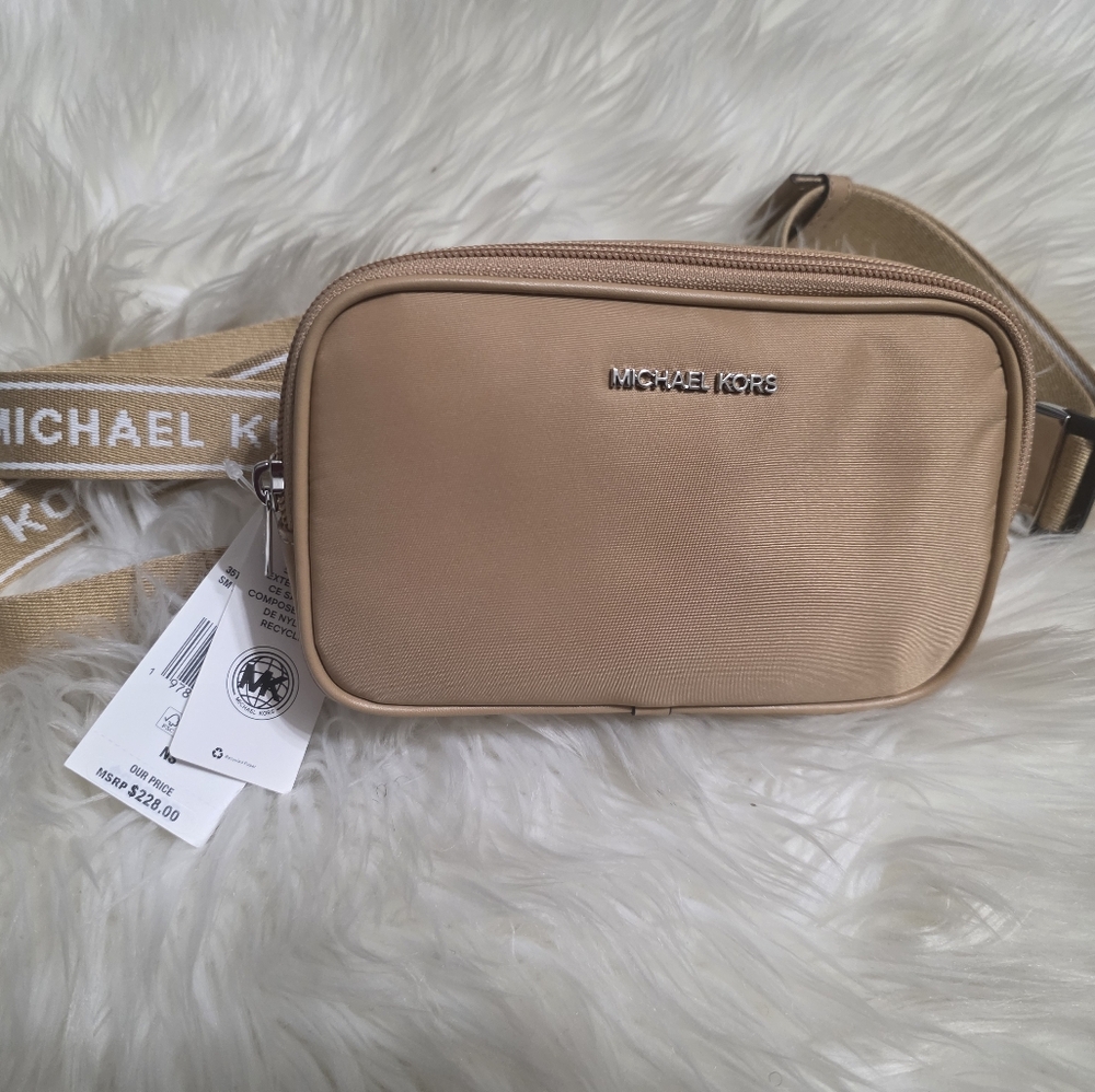 NWT Michael Kors Khai Small Tan Waist Sling Bag